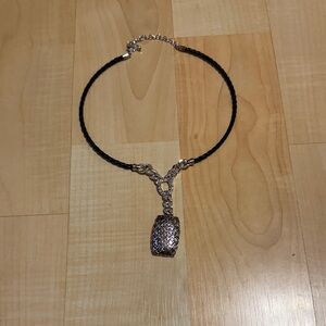 Elegant Silver and Black Pendant Necklace
